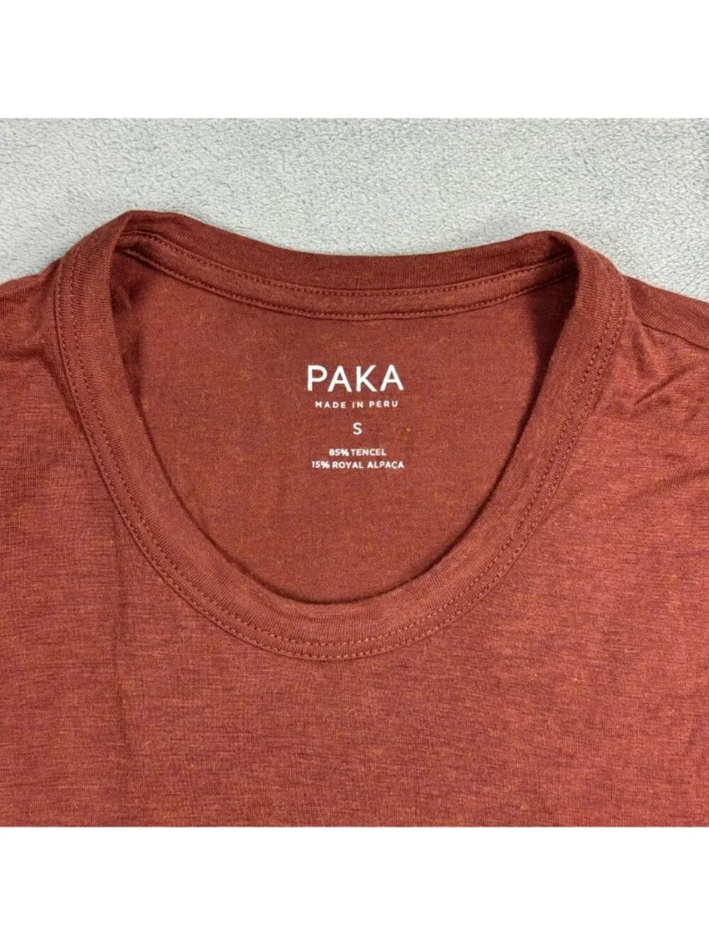 PAKA Royal Alpaca Blend Crewneck Red Pullover Long Sleeve Shirt Sz S Lightweight - Picture 2 of 9